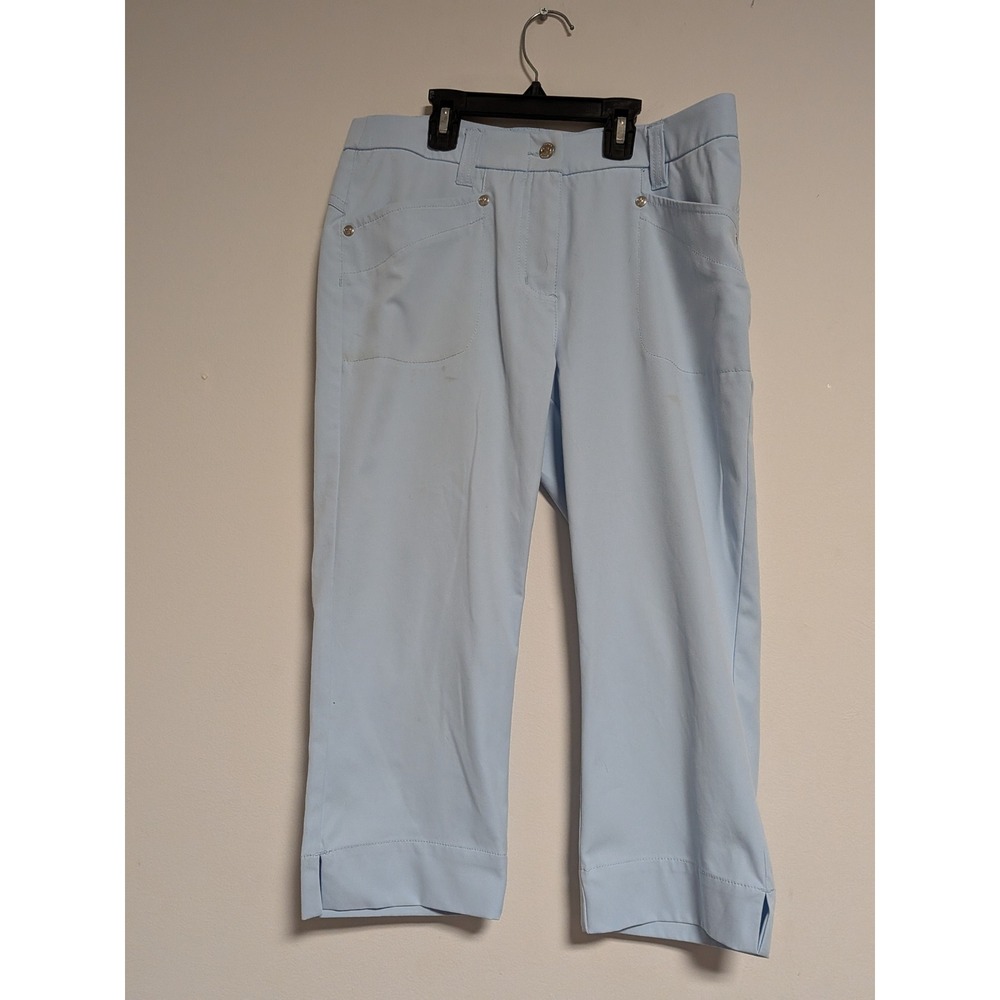 Daily Sports Sweden Women Light‎ Blue Golf Capri Pants Size US 4 Tech Trousers